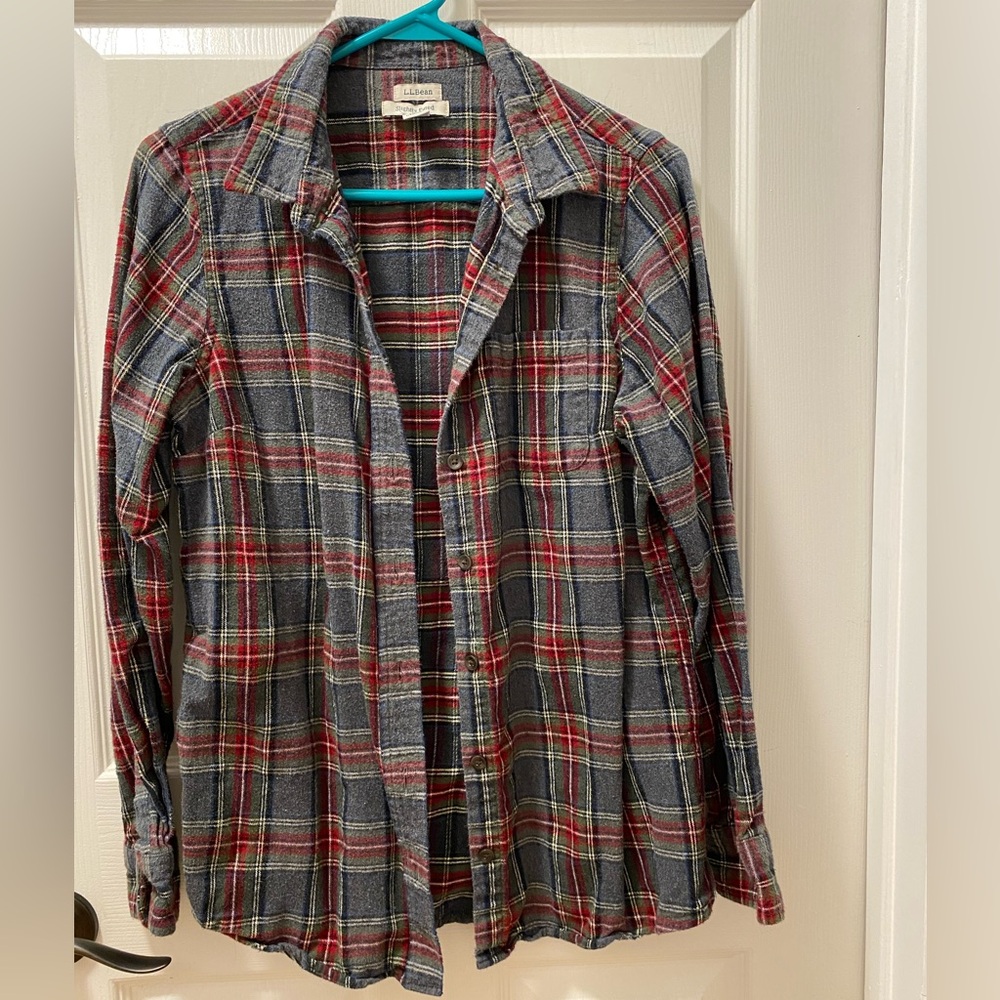 LL Bean plaid flannel camp shirt, size medium, VGUC